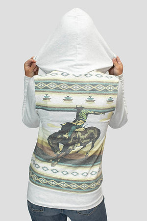 Liberty Wear Ladies' Hoodie Bucking Bronco Back
