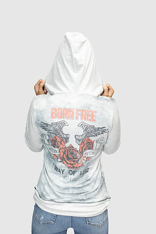 Liberty Wear Ladies' Pullover Hoodie Retro Life Front