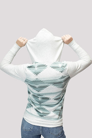 Liberty Wear Ladies' Zip Up Hoodie Geometric Print Back