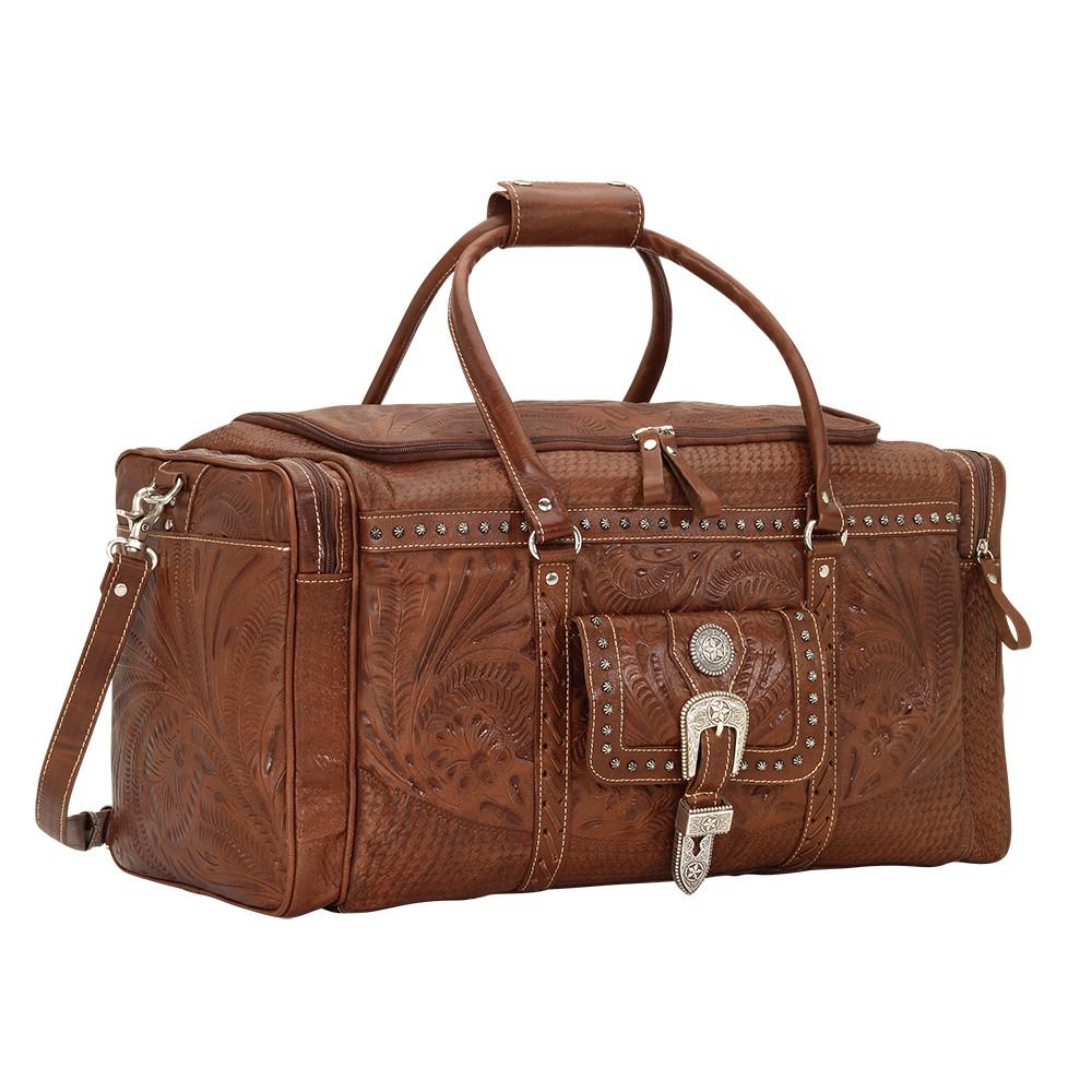 American West Handbag, Retro Rodeo Bag Luggage Light Brown Side