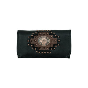 American West Midnight Copper Tri-Fold Wallet Front