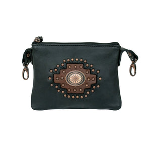 American West Midnight Copper Trail Rider Crossbody Hip Front