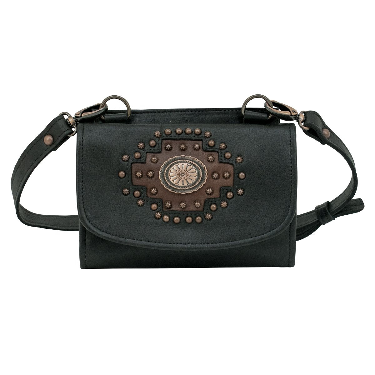 American West Midnight Copper Texas Two Step Crossbody Wallet