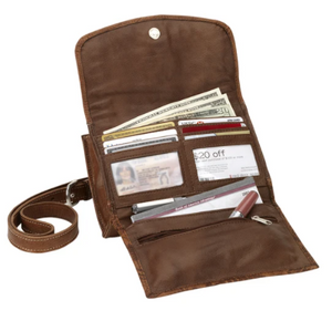American West Midnight Copper Texas Two Step Crossbody Wallet Interior