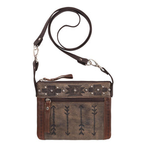 American West Handbag Trail Rider Collection Crossbody Bag with Arrows