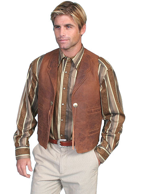Scully Men's Lamb Vest with Conchos Front
