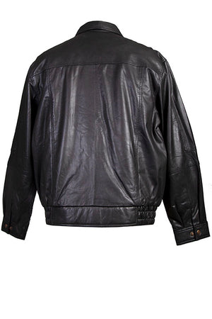 Scully Men's Leather Jacket Lambskin Zip Front Black Back
