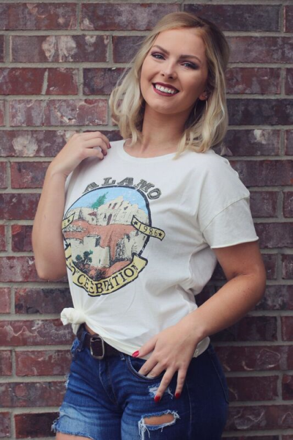 Original Cowgirl Clothing Alamo Distressed T-Shirt