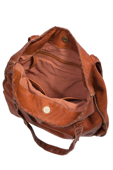 Scully Soft Leather Shoulder Bag Brown Interior