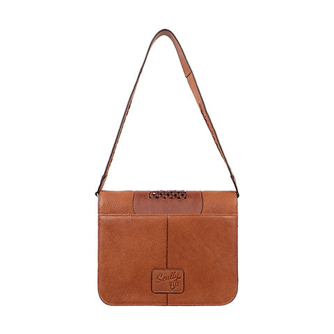 Scully Co. Leather Shoulder Handbag with Embossed Floral Center Back