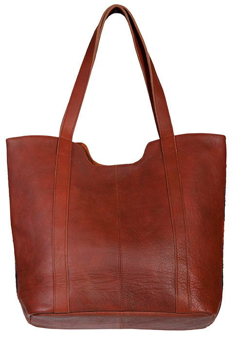 Scully Woven Tote Handbag Leather Back