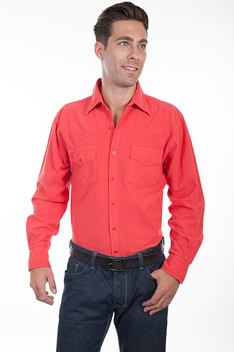 Cantina Collection for Men Denim Western Yoke Button Front Shirt