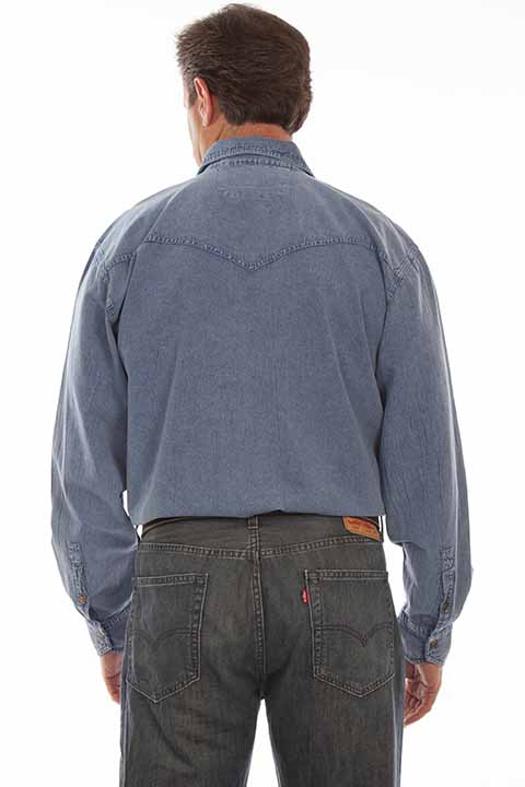 Cantina Collection for Men Denim Western Yoke Button Front Shirt