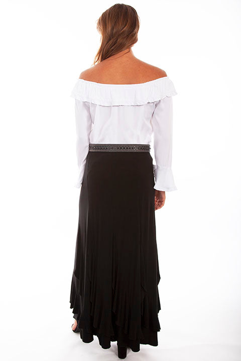 Scully Ladies' Honey Creek Ruffle Skirt Black