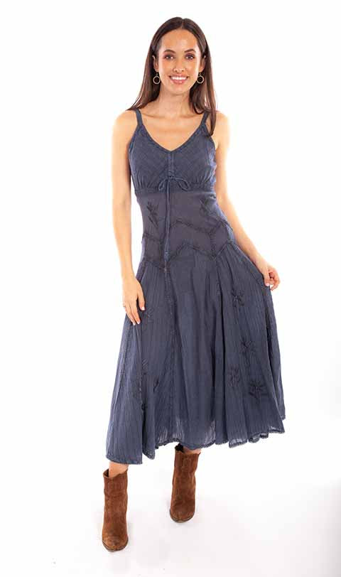 Honey Creek Dress Spaghetti Strap, Adjustable Hem, Slate