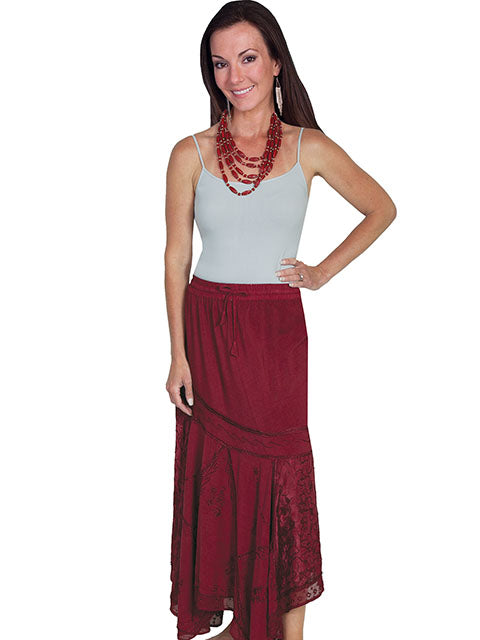 Honey Creek Skirt: Drawstring Waist, Uneven Hem, Copper S-2XL