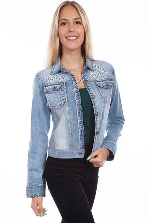 Scully Ladies' Honey Creek Beaded Denim Jacket Front