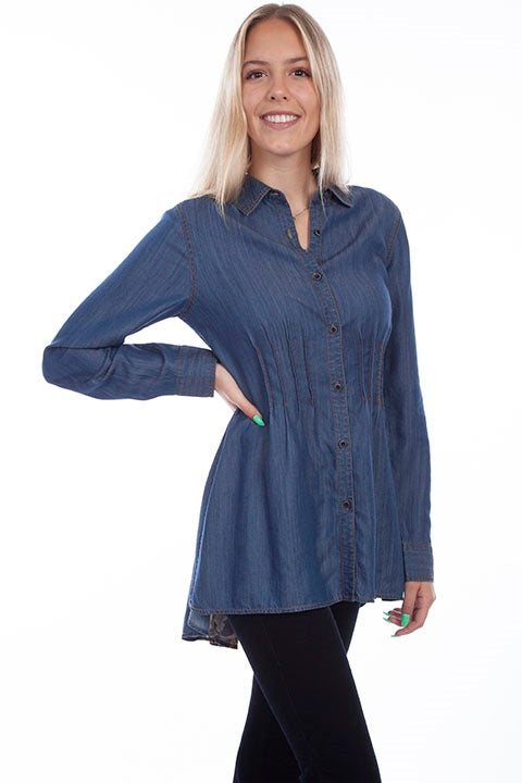 Scully Honey Creek Ladies' Denim Shirt Dress Front