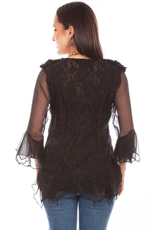 Scully Honey Creek Ladies' Lace Pullover Black Back