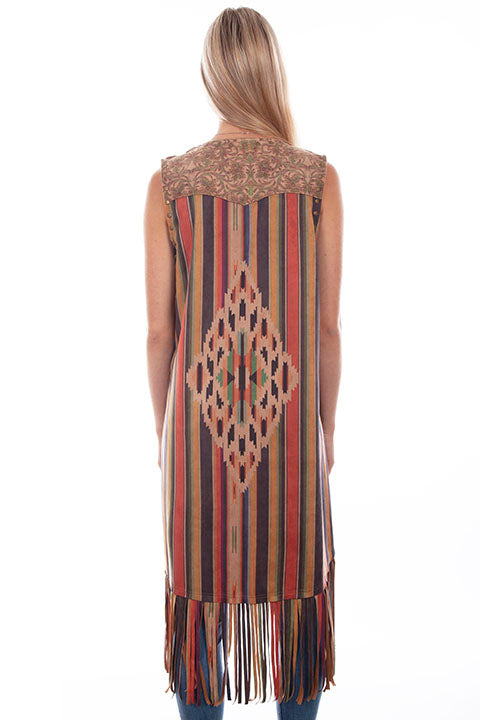 Scully Honey Creek Ladies' Serape Vest Long Fringe Back