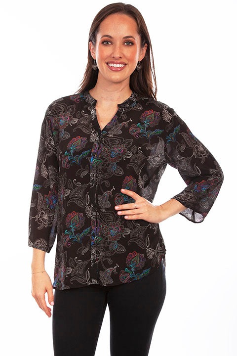 Scully Ladies' Honey Creek Paisley Print Blouse