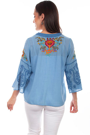 Scully Honey Creek Ladies' Floral Embroidered Tunic Back