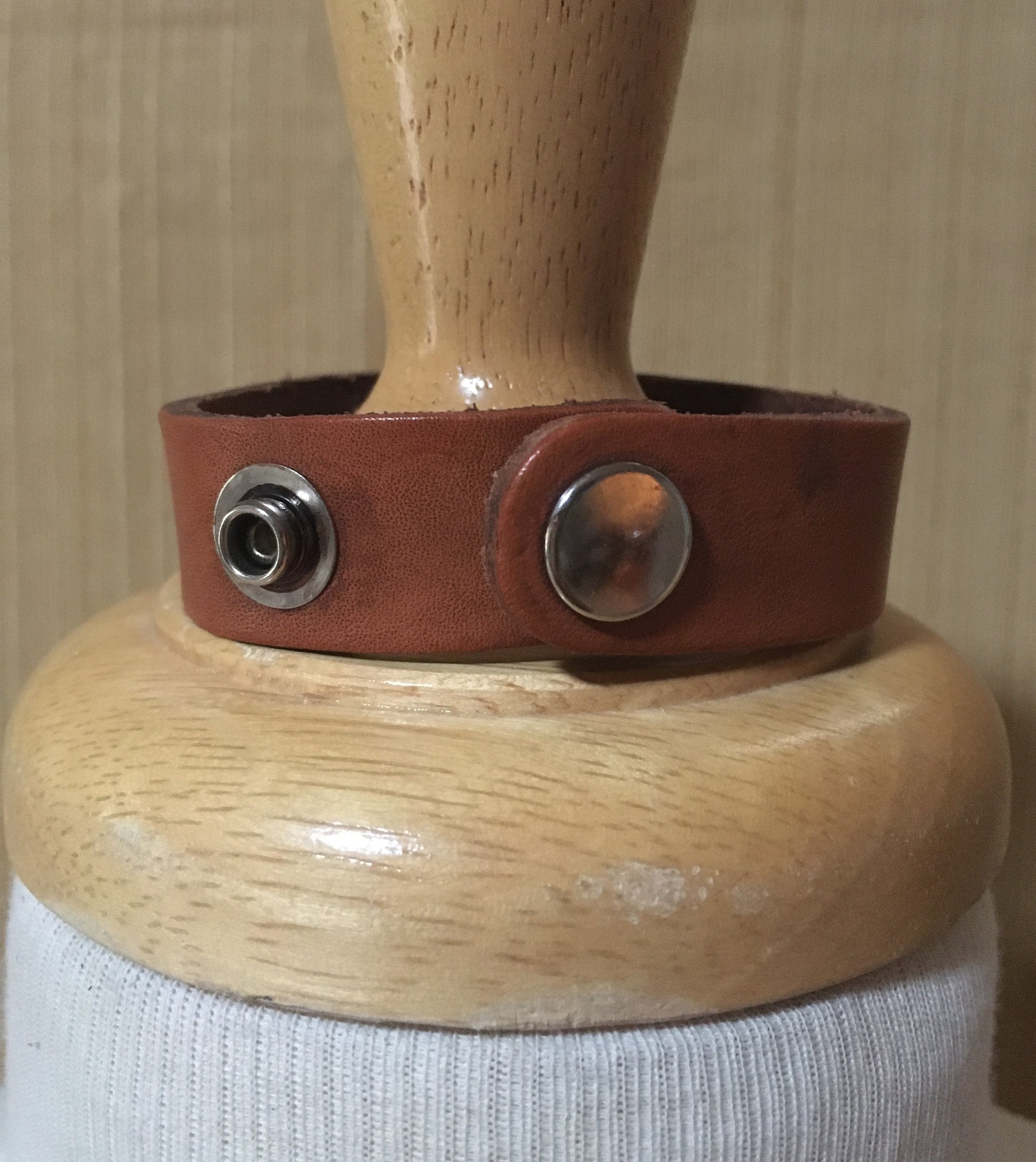 Praying Cowboy Leather Cuff Front