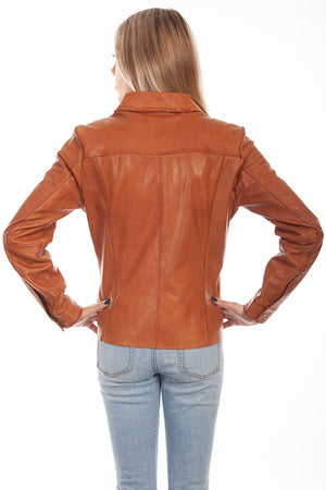 Scully Ladies' Leather Jacket Cognac Back