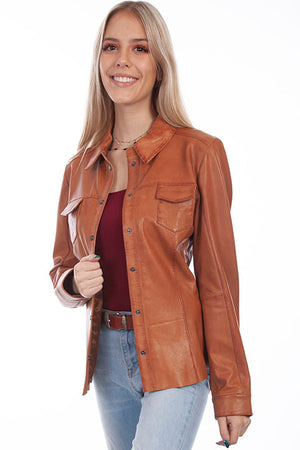 Scully Ladies' Leather Jacket Cognac Front