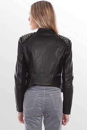 Scully Ladies' Leather Jacket Fringe and Stud Front