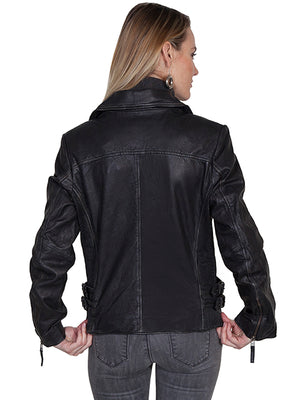Scully Ladies' Motorcycle Jacket Asymmetrical Zipper Back