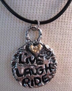 Necklace Live Laugh Ride On Cord