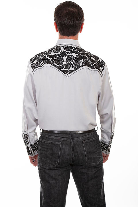 Scully Men's Vintage Inspired Western Shirt Gunfighter Steel Back