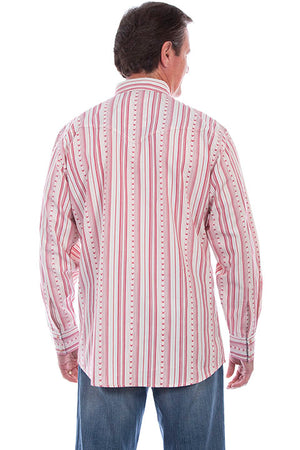 Scully Men's Signature Shirt Collection Red Star Stripe Back