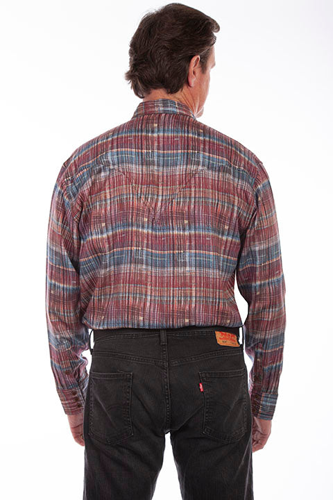 Scully Men's Signature Shirt Collection Brick Stripe Front