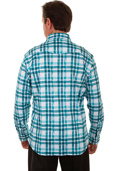 Scully Men's Soft Signature Collection Green Plaid Front