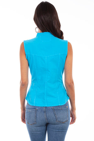 Women's Cantina Collection Top: Sleeveless Button Front
