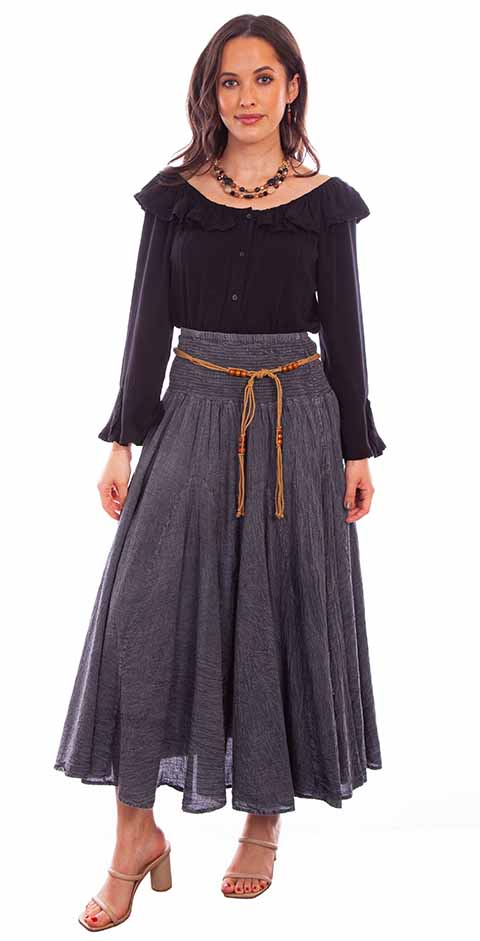 Ladies' Scully Cantina Collection Charcoal Cotton Skirt