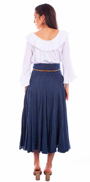 Ladies' Scully Cantina Collection Dark Blue Cotton Skirt