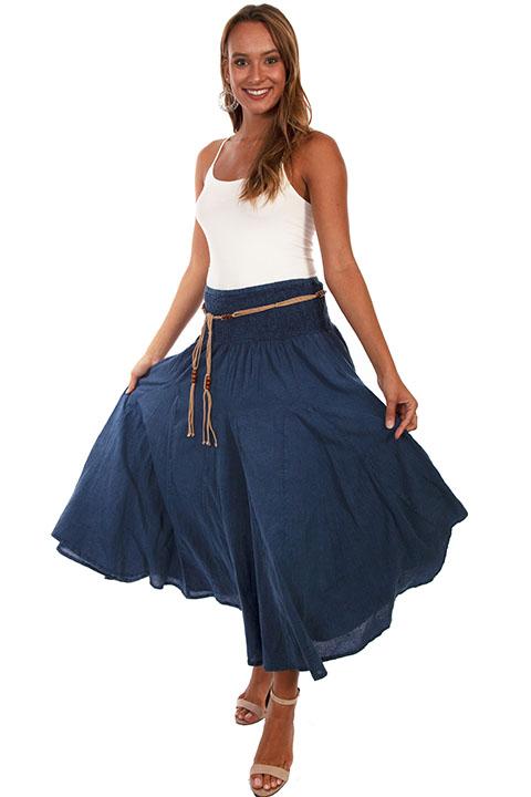 Ladies' Scully Cantina Collection Dark Blue Cotton Skirt