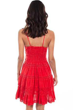 Scully Ladies' Cantina Collection Crochet Dress Brick Back