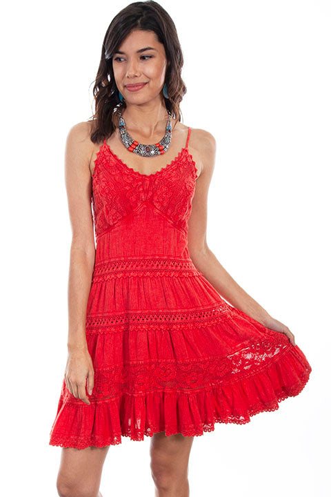 Scully Ladies' Cantina Collection Crochet Dress Brick Front