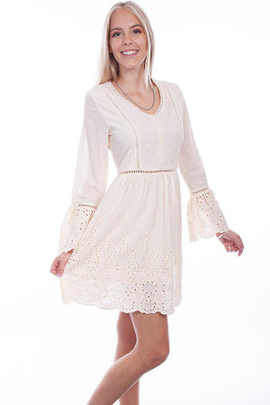 Scully Ladies' Cantina Collection Eyelet Pattern Dress Front