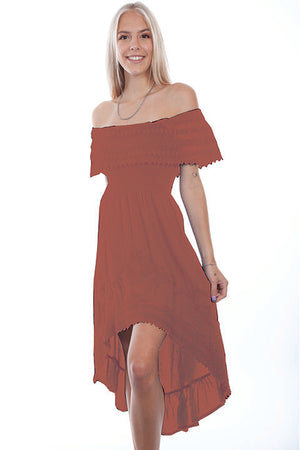 Scully Cantina Collection Ladies' Off Shoulder Dress Ginger Front