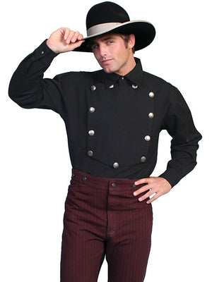 Scully Men's Old West Rangewear Bib Shirt Black