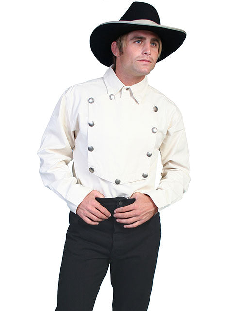 Scully Men's Old West Rangewear Bib Shirt Natural