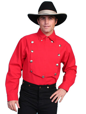 Scully Men's Old West Rangewear Bib Shirt Red