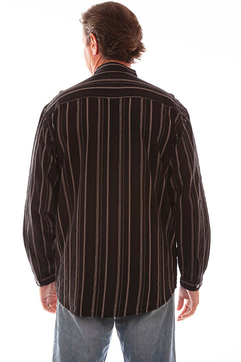 Scully Rangewear Old West Men's Shirt Stripe Star Buttons Black Back