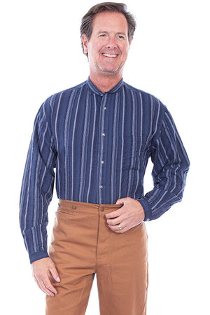 Scully Rangewear Old West Men's Shirt Stripe Star Buttons Blue 
