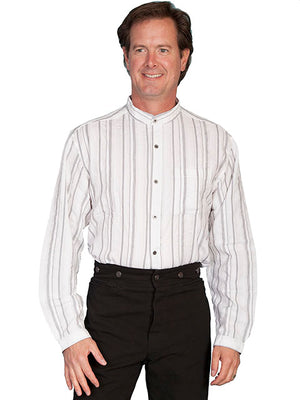 Scully Rangewear Old West Men's Shirt Stripe Star Buttons White